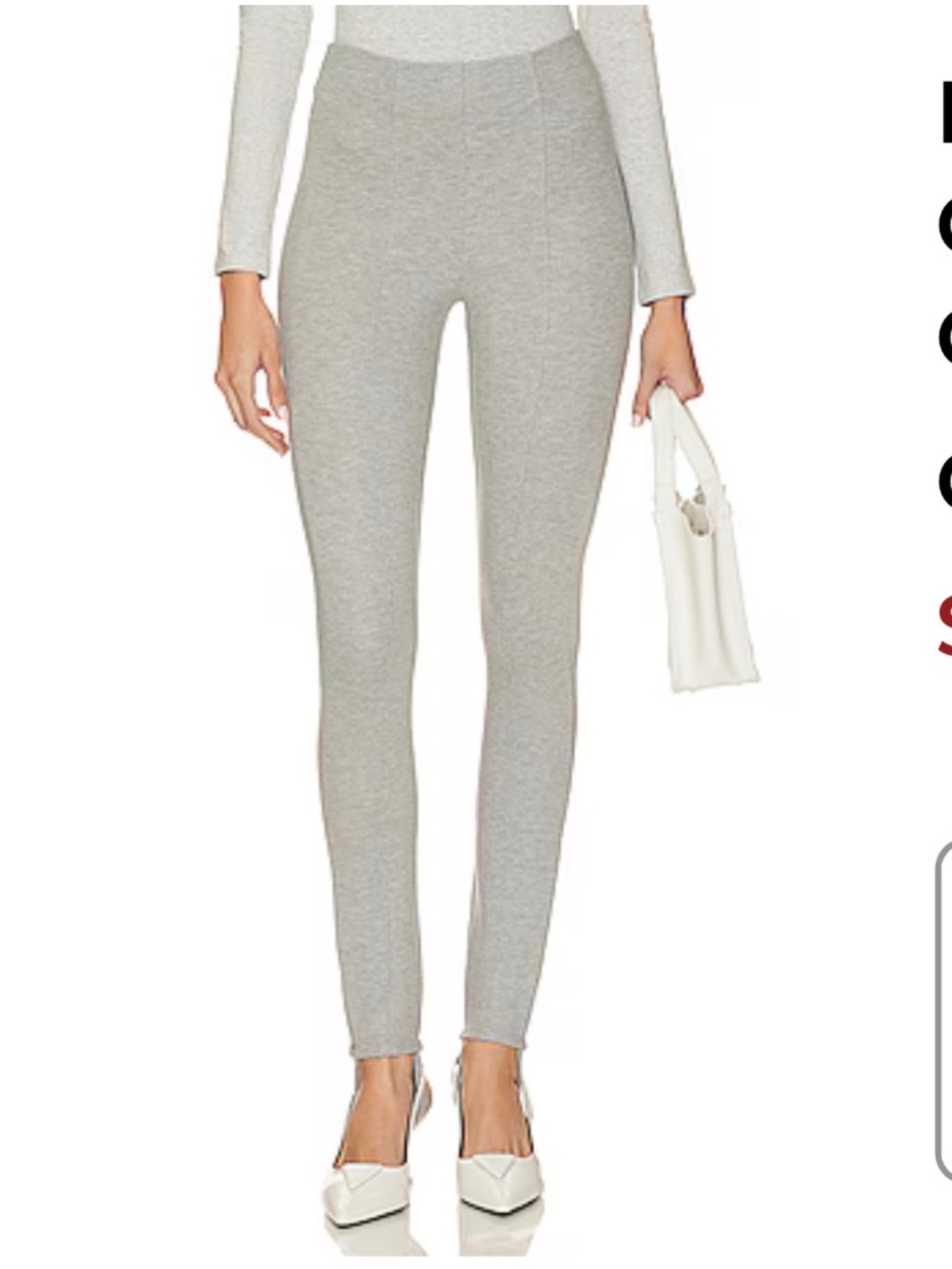 Good American Ponte Stirrup Leggings Heather Gray Pants